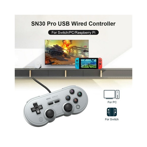 8Bitdo SN30 Pro USB Wired Gamepad Vibration Controller for Switch PC Steam - Picture 2 of 4